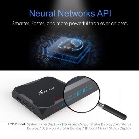 Amlogic X96 MAX Plus 905X3 multimedia player, Smart TV Box, Android 9, 8K, 4GB Ram, 32GB μνήμη 2.4G/5G WIFI, USB 3.0