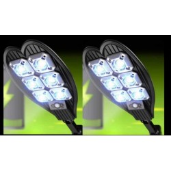 2 τεμάχια ηλιακή 2400W LED IP65 + υποστυλώματα