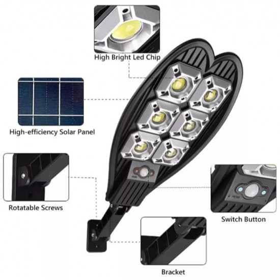2 τεμάχια ηλιακή 2400W LED IP65 + υποστυλώματα
