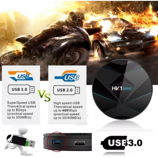HK1 MAX Smart TV Box - 4GB RAM/64GB ROM, Android Ultra 8K TV Box, Bluetooth 4.0 5G