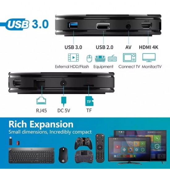 HK1 MAX Smart TV Box - 2GB RAM/16GB ROM, Android Ultra 8K TV Box, Bluetooth 4.0 5G