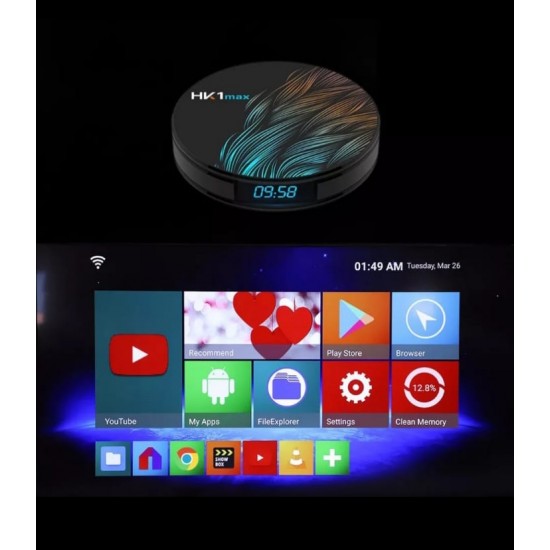 HK1 MAX Smart TV Box - 2GB RAM/16GB ROM, Android Ultra 8K TV Box, Bluetooth 4.0 5G