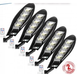 5 τεμάχια ηλιακών λαμπτήρων LED 2400W IP65 + βάσεις