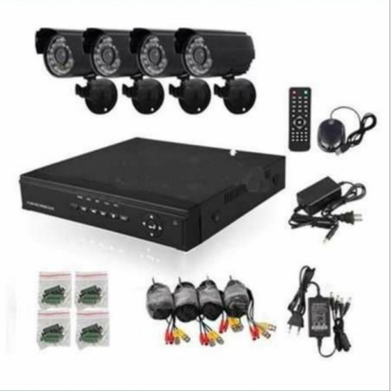 Σετ 4 καμερών παρακολούθησης βίντεο HD+DVR εσωτερικού/εξωτερικού χώρου