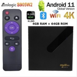2023 ТВ Бокс myAl W2 - 4GB RAM/64GB ROM, Android 11, Amlogic Bluetooth TV Box